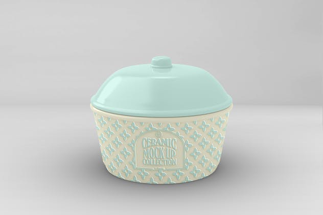 浮雕陶瓷餐具样机模板 Ceramic Pot Packaging MockUp插图(6)