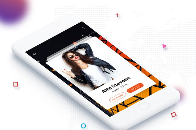 社交应用个人信息管理APP界面设计模板 Profile Mobile App UI Kit插图(6)