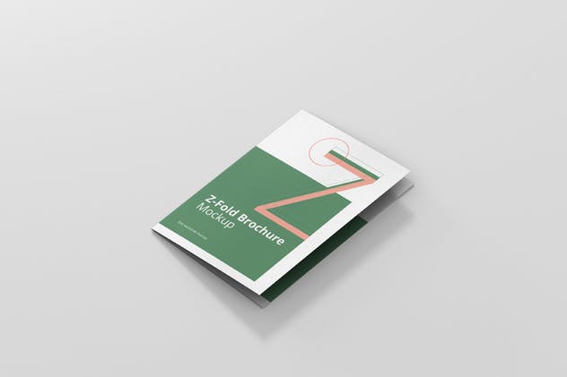 Z字母三折页宣传册样机 Z-Fold Brochure Mockup – Din A4 A5 A6插图(5)
