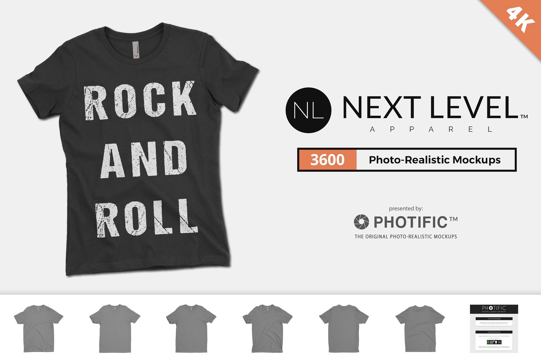 男士T恤样机模板 Next Level 3600 T-Shirt Mockups插图