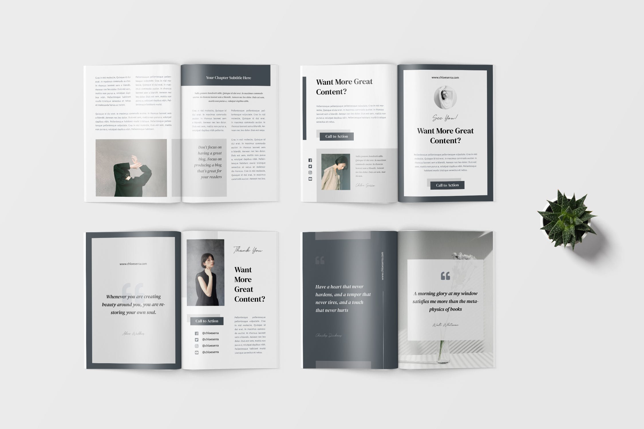 极简设计风格电子书/工作手册设计模板 Minimalist eBook / Workbook Template插图(2)