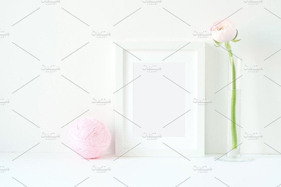 粉红毛茛花卉装饰场景样机 Pink Ranunculus Bundle插图(8)