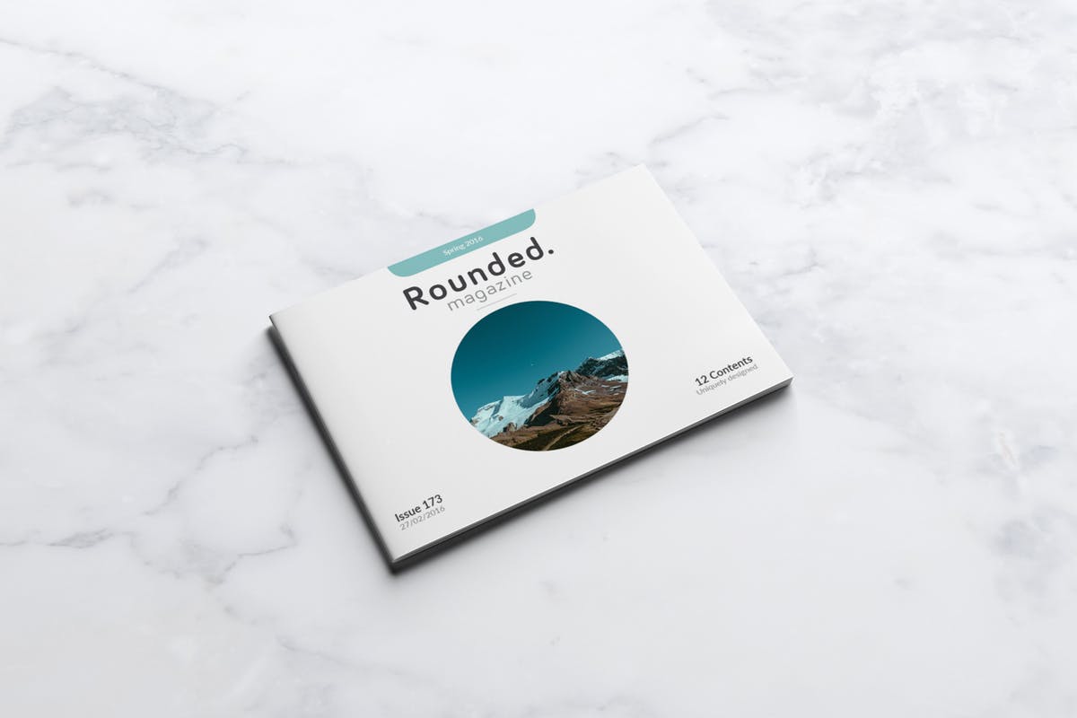 横向规格时尚摄影杂志画册设计 Rounded Landscape Magazine插图