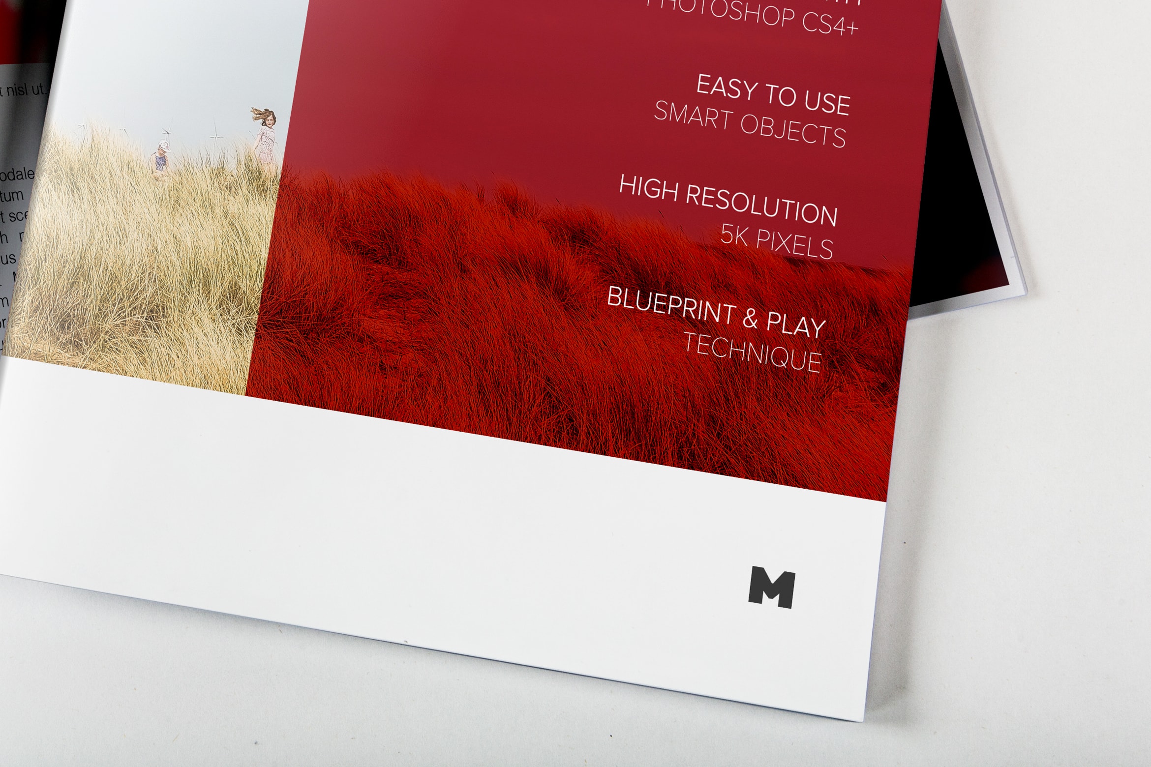 企业画册产品手册封面＆内页设计预览样机 Letter Booklet Cover & Spread Mockup插图(4)
