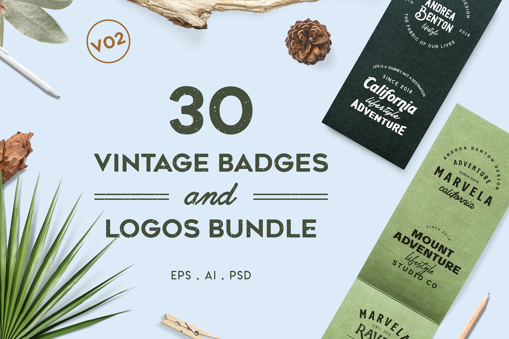 复古设计风格徽章&品牌Logo设计模板集v2 Vintage Badges and Logos Bundle V02插图