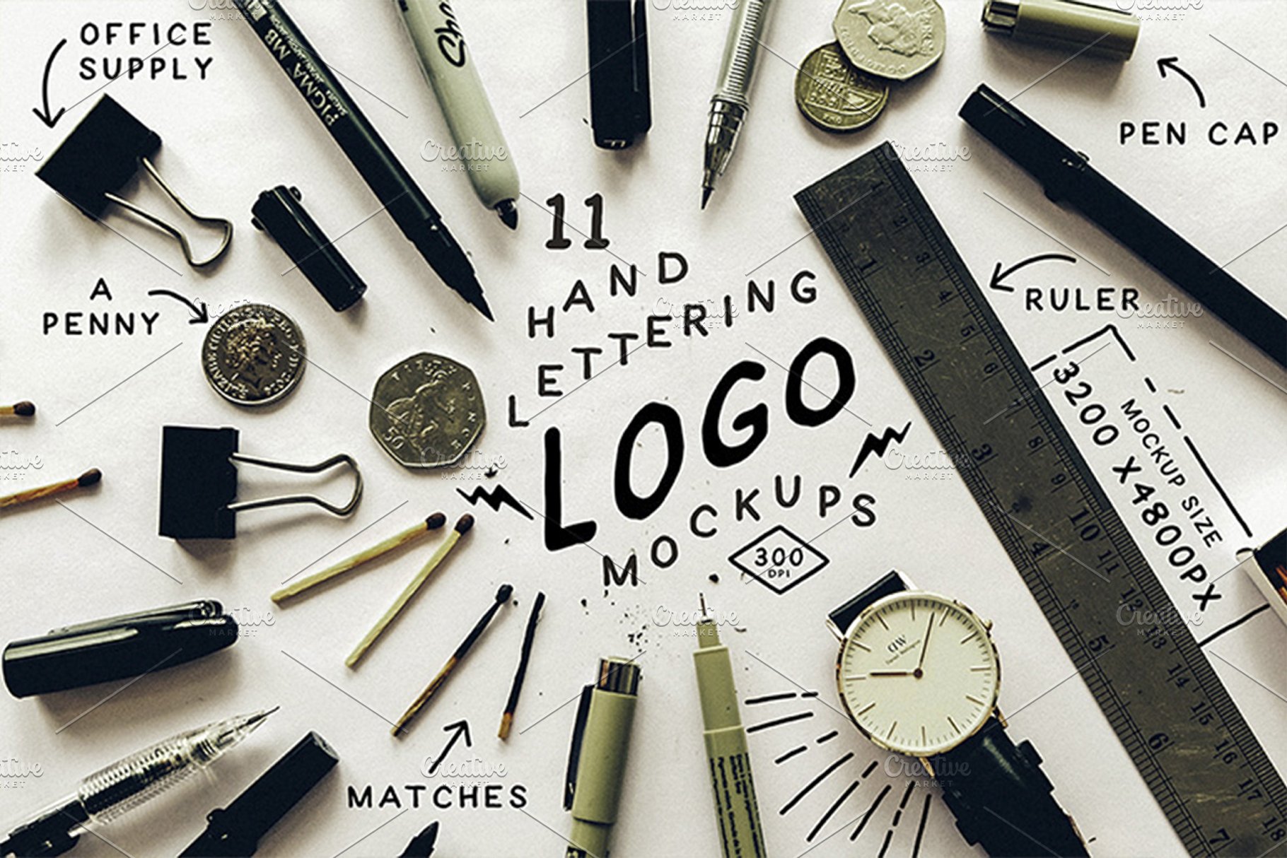 手绘字母Logo最佳展示样机合集 Hand Lettering Logo Mockups插图