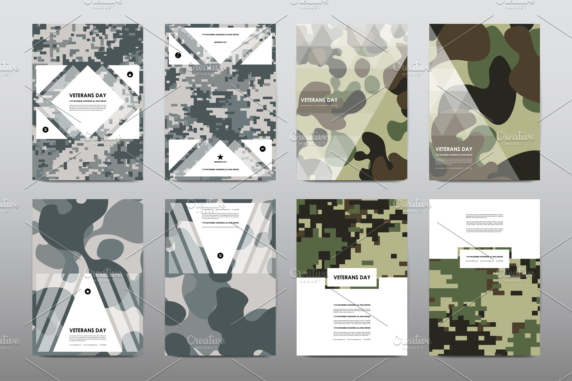 40+老兵节军人宣传小册模板 Veteran’s Day Brochures Bundle插图(41)