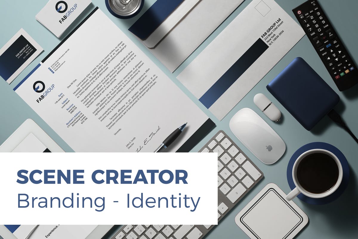 企业品牌宣传办公用品样机模板套装 Branding / Identity Scene Creator插图