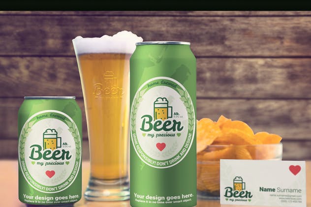 啤酒包装&品牌VI样机模板 Beer Package & Branding Mock-ups插图(5)