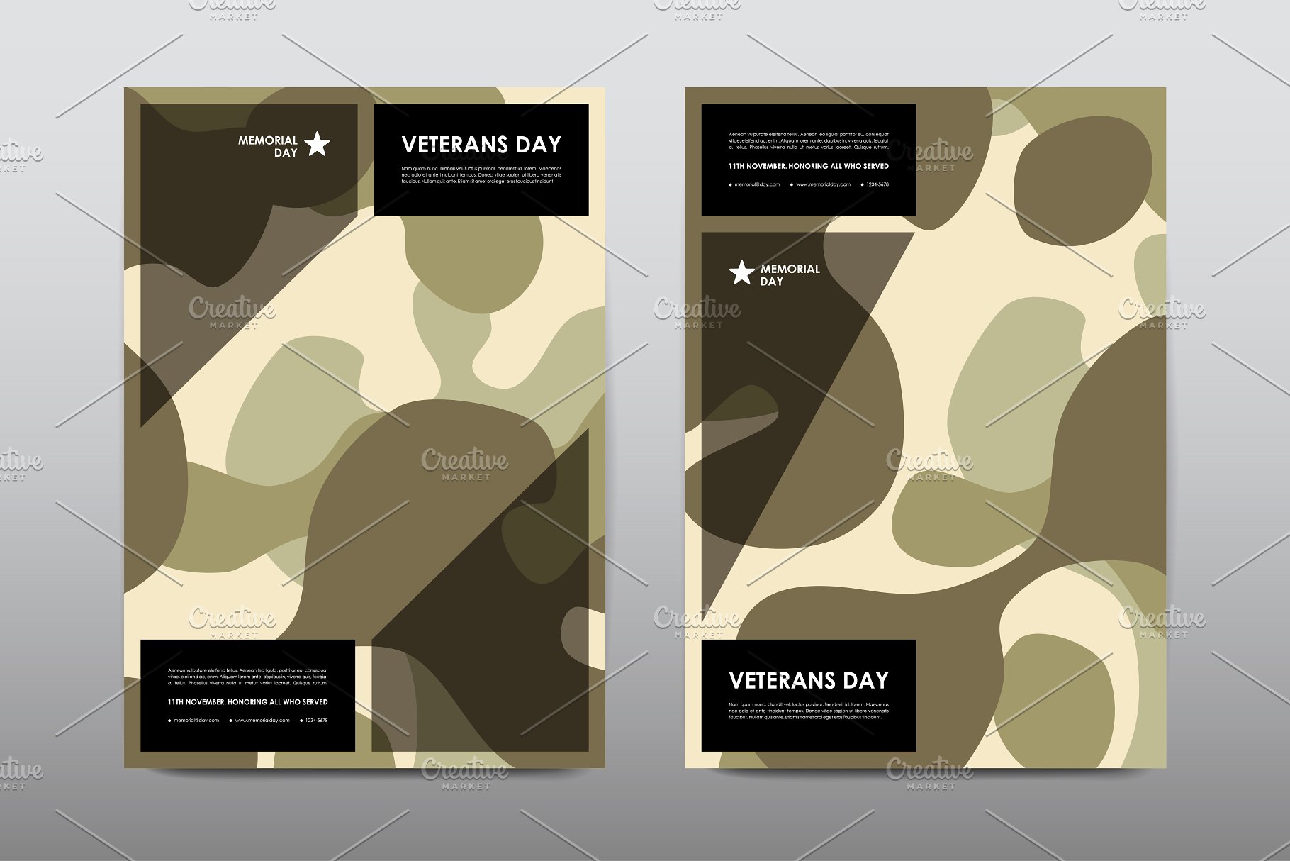 40+老兵节军人宣传小册模板 Veteran’s Day Brochures Bundle插图(13)