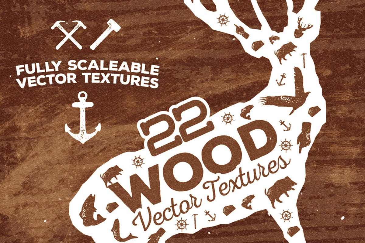 22个复古木纹矢量纹理合集 22 Wood Vector Textures插图