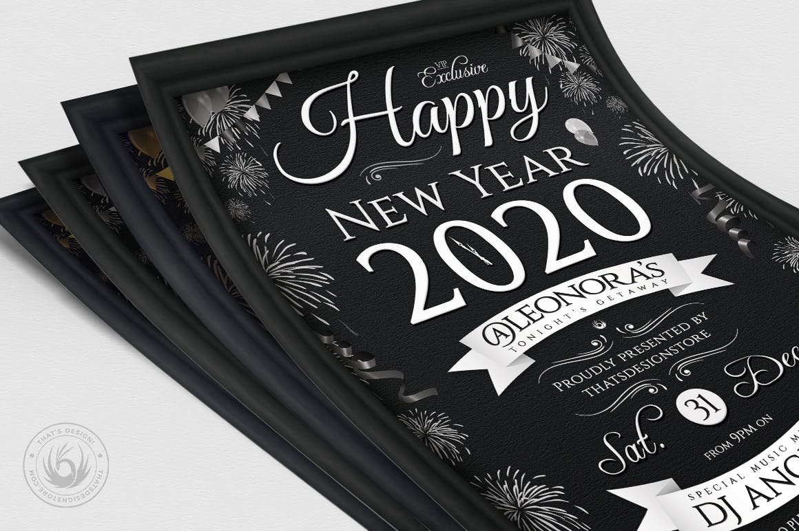 2020年新年倒计时活动海报传单设计模板v5 New Year Flyer Template V5插图(4)