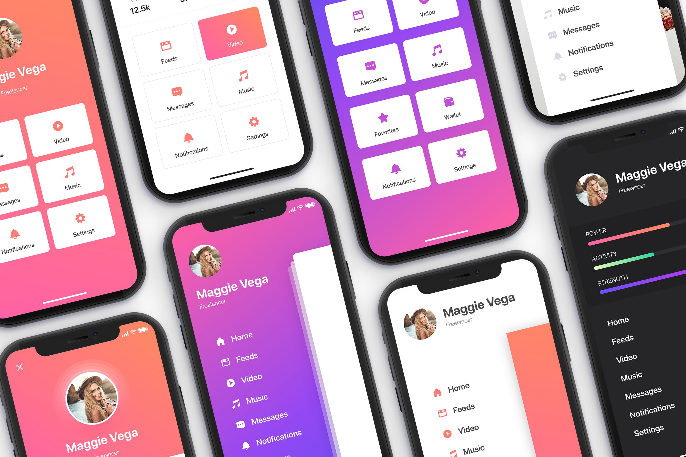 APP应用菜单栏界面设计UI套件for iPhone X Menu – Mobile UI Kit for iPhone X插图