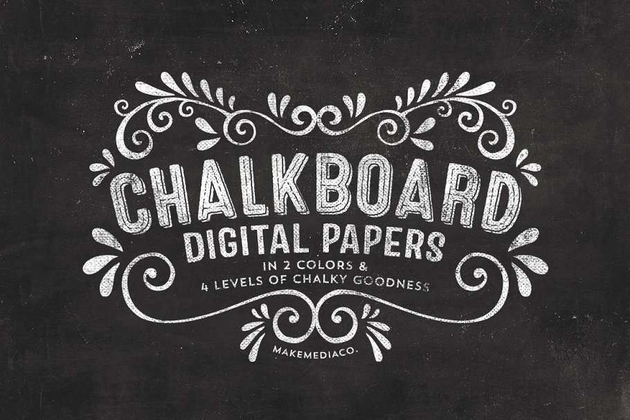 各种配色黑板背景素材 Chalkboard Digital Paper Textures插图