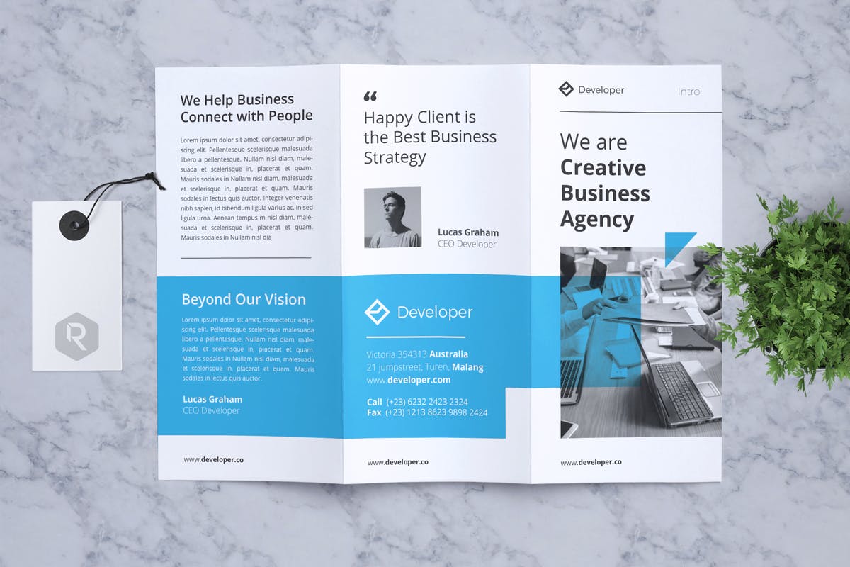 高端三折页企业宣传传单模板V17 Corporate Business Flyer Vol. 17插图