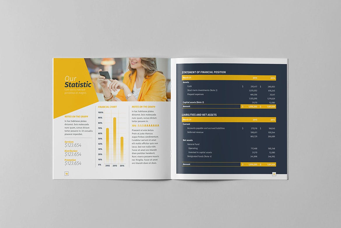 高端方形商业/企业宣传册设计模板 Williams Business Square Brochure插图(8)