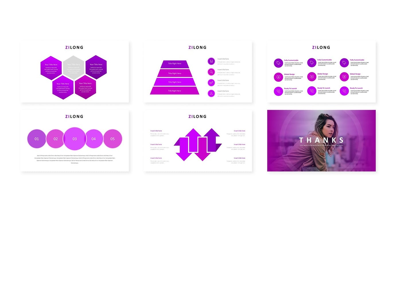 时尚紫色大数据powerpoint幻灯片演示模板（pptx）插图(3)