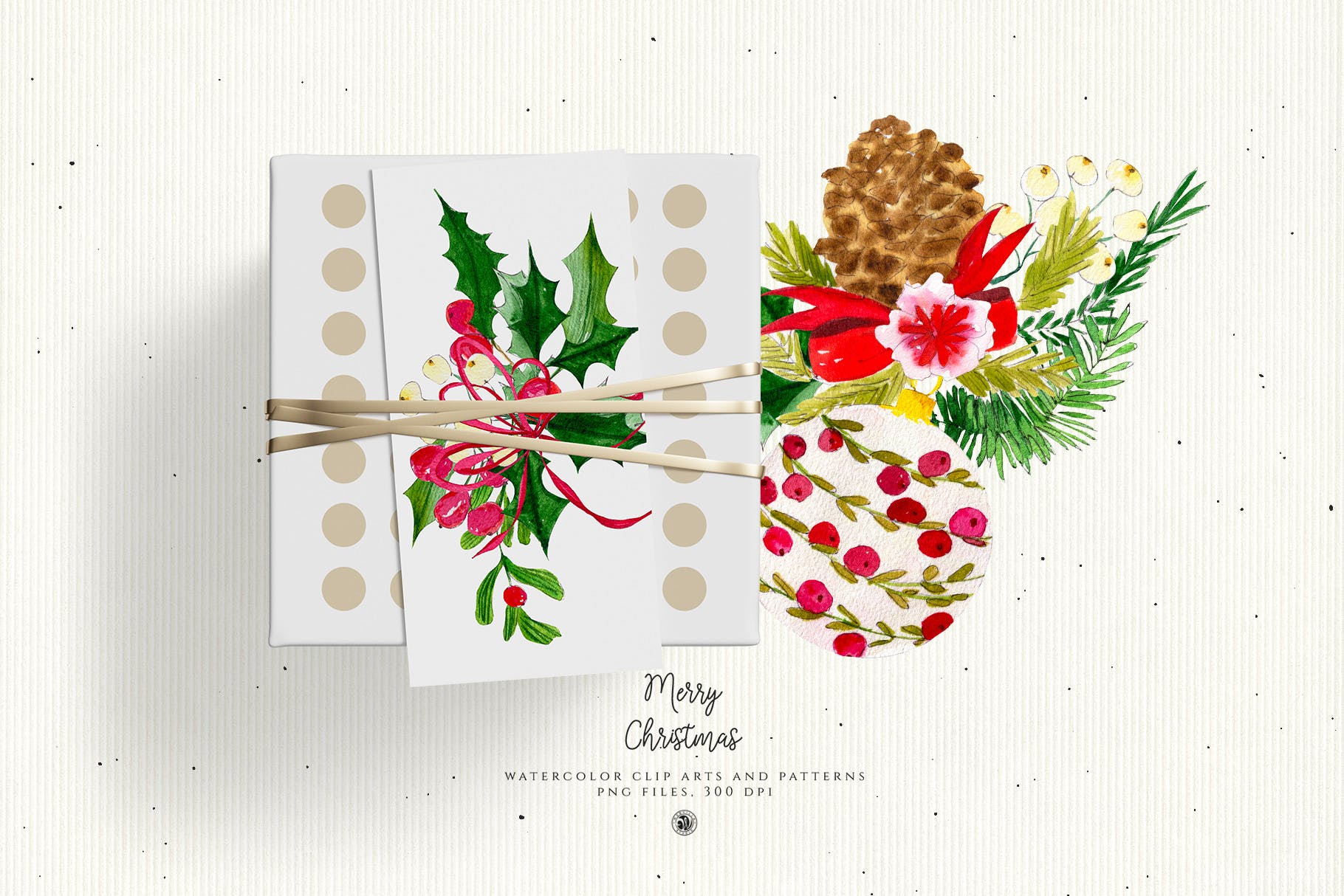 水彩手绘圣诞装饰元素PNG高清图片素材 Christmas Decorations插图(4)