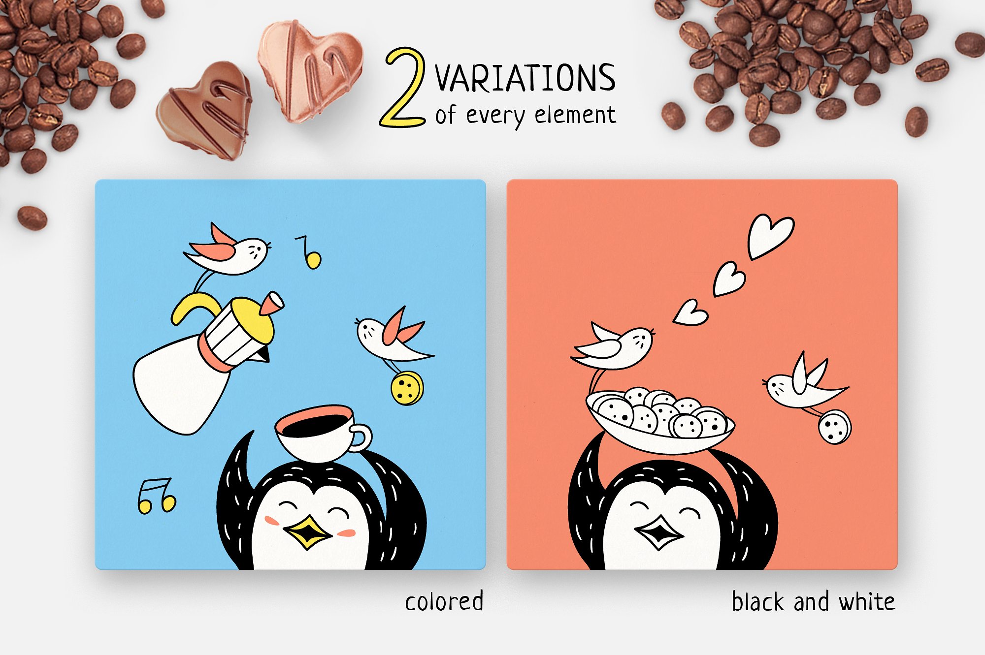 EVERY EARLY BIRD NEEDS COFFEE-手绘卡通咖啡插图素材下载[eps,png]插图(8)