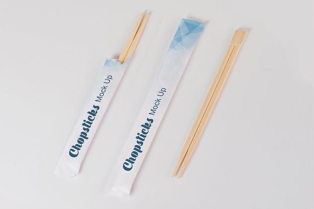 一次性竹制筷子外包设计样机模板 Chopsticks Mock Up插图(1)
