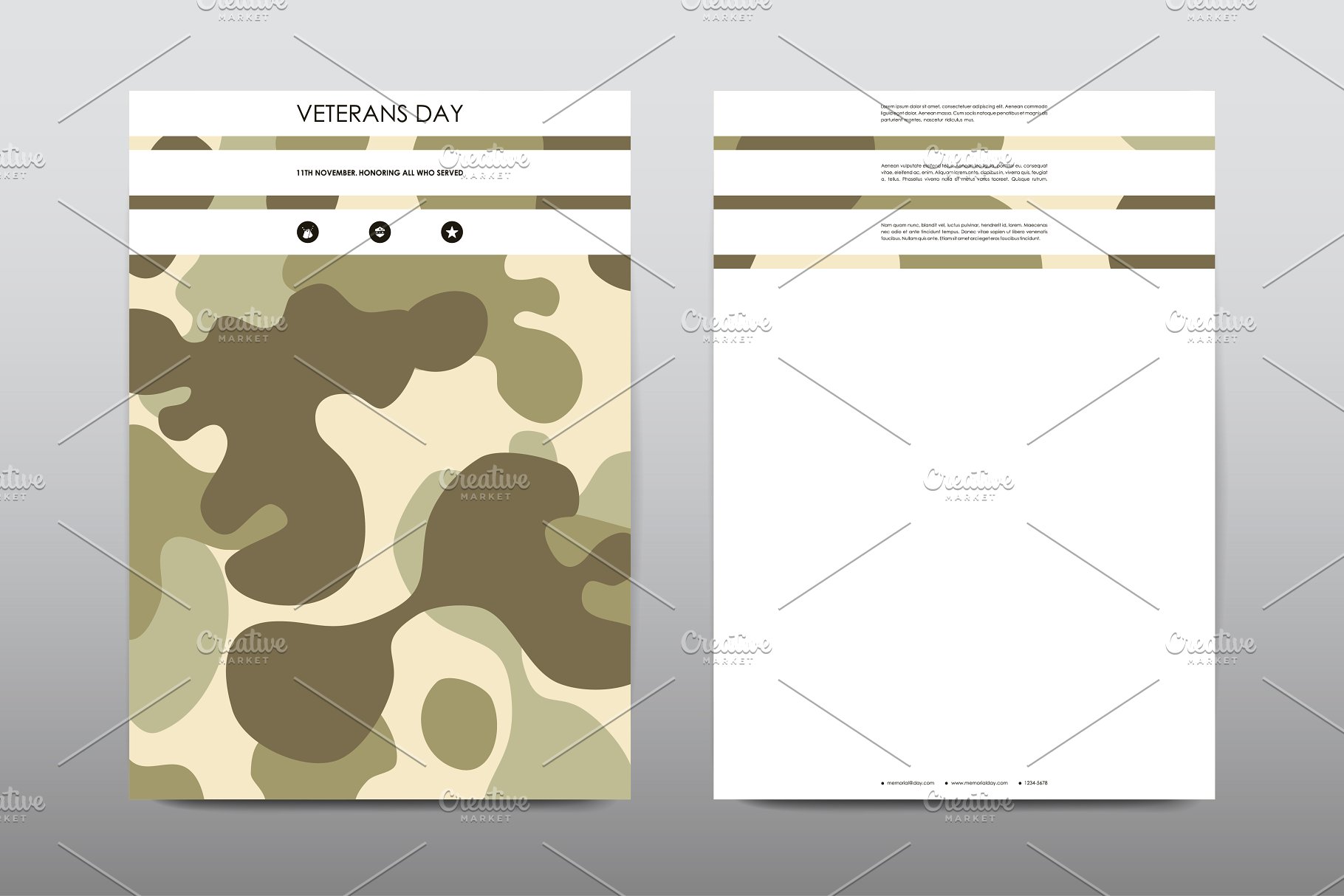 40+老兵节军人宣传小册模板 Veteran’s Day Brochures Bundle插图(25)