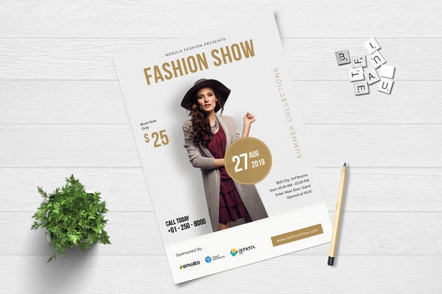 欧美时装SHOW活动宣传海报设计模板 NEBULA – Fashion Flyer插图(1)