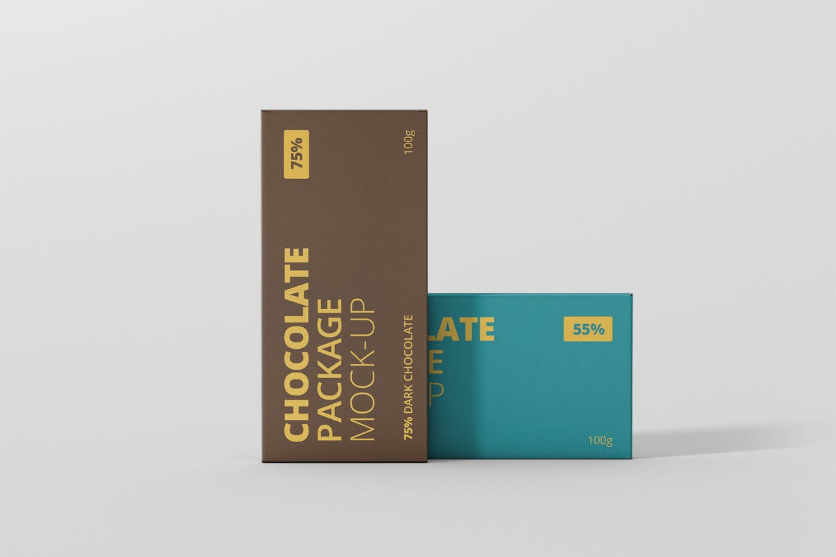 扁平长方形巧克力包装样机 Chocolate Packaging Mockup插图