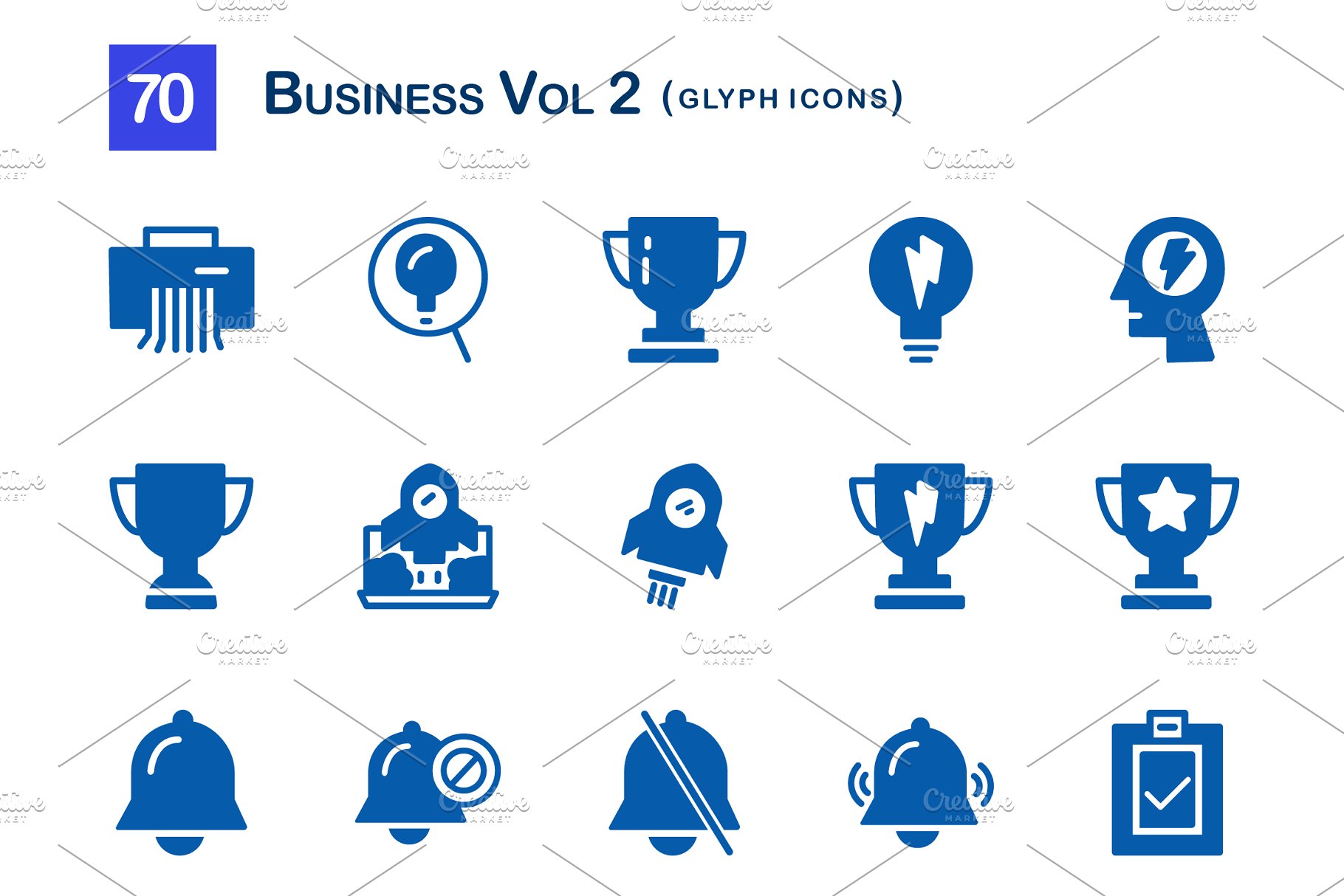 70款企业商务项目主题图标 70 Business Vol 2 Glyph Icons插图(1)