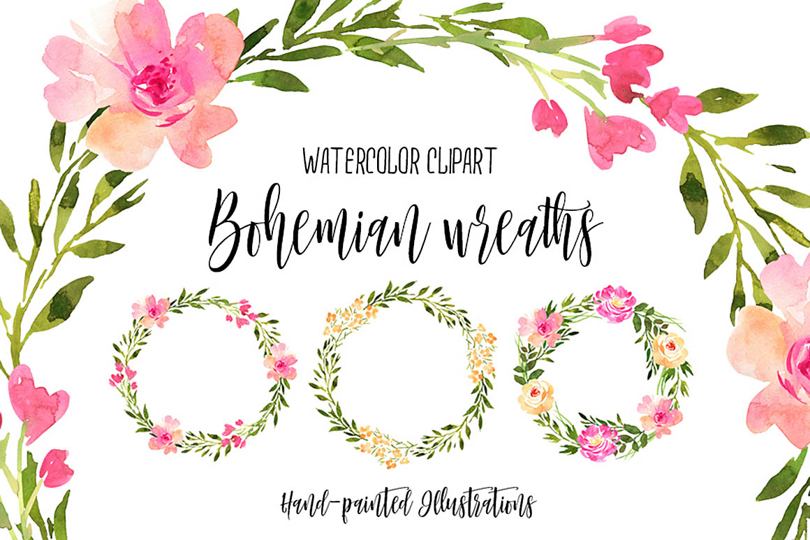 FreeWatercolorBohemianWreaths1