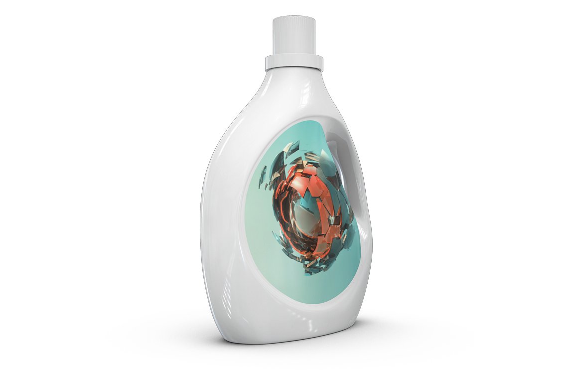 逼真的洗涤剂洗衣液瓶子包装样机展示模型mockups插图(5)