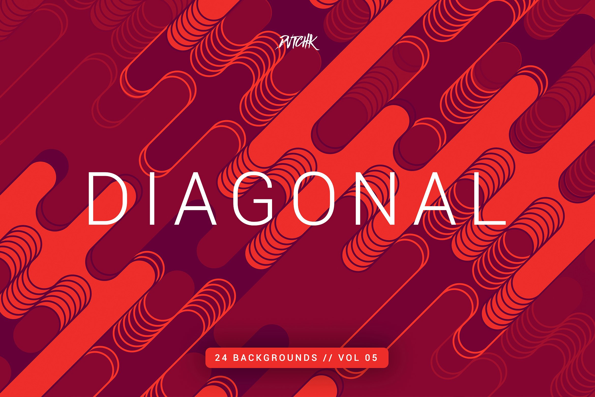 圆角线条背景纹理v5 Diagonal | Rounded Lines Bgs | V05插图(3)