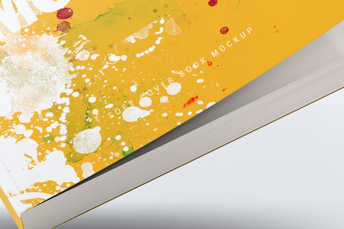 软封图书封面封底设计图样机模板 Soft Cover Book Mock-Up插图(4)