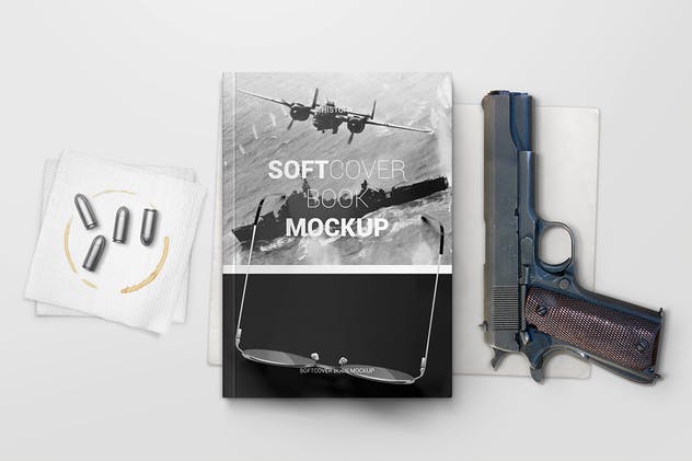 软封面图书包装拆封样机模板 Softcover Book Mockups插图(2)