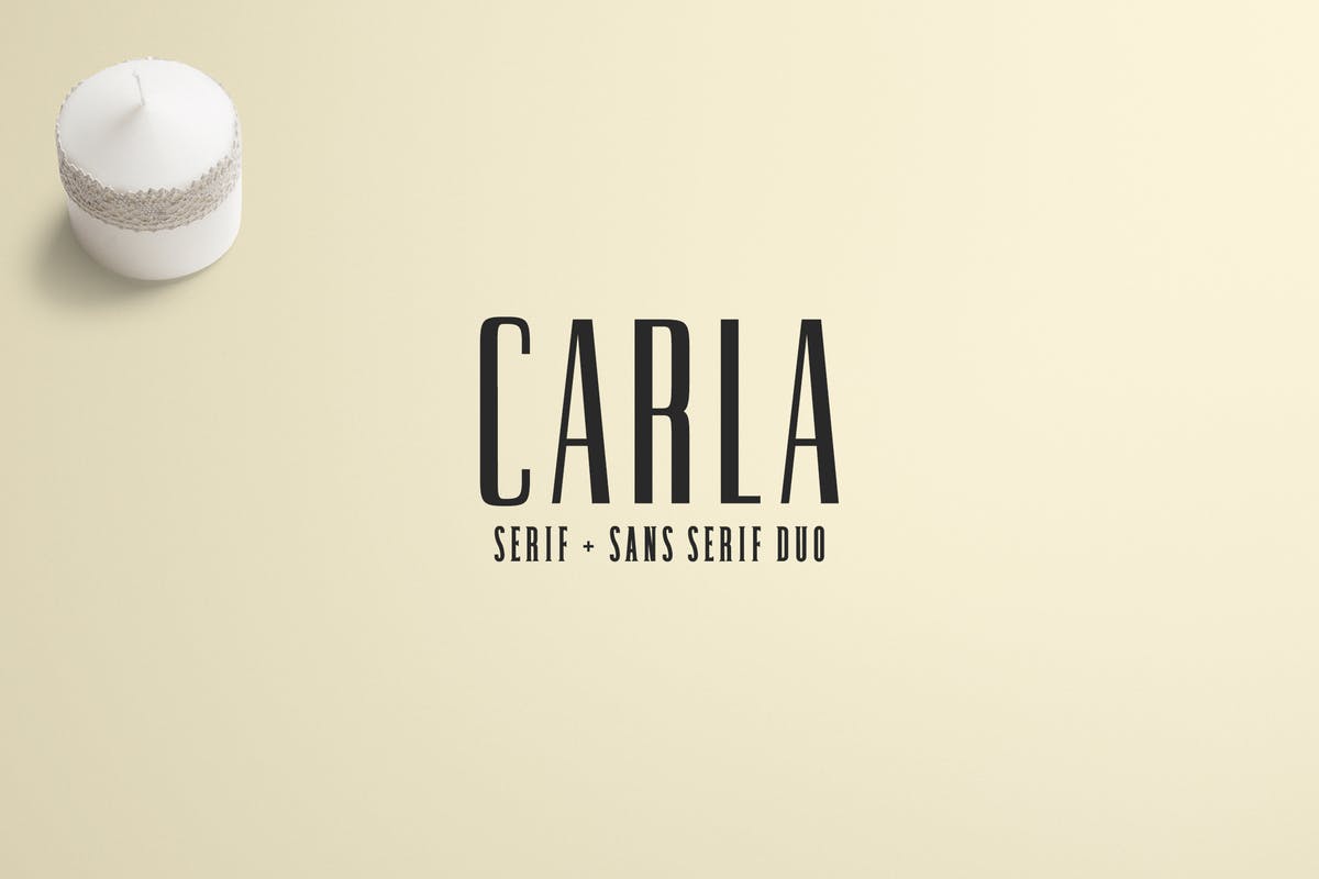 现代独特无衬线＆衬线设计字体Carla系列 Carla Duo Font Family Pack插图