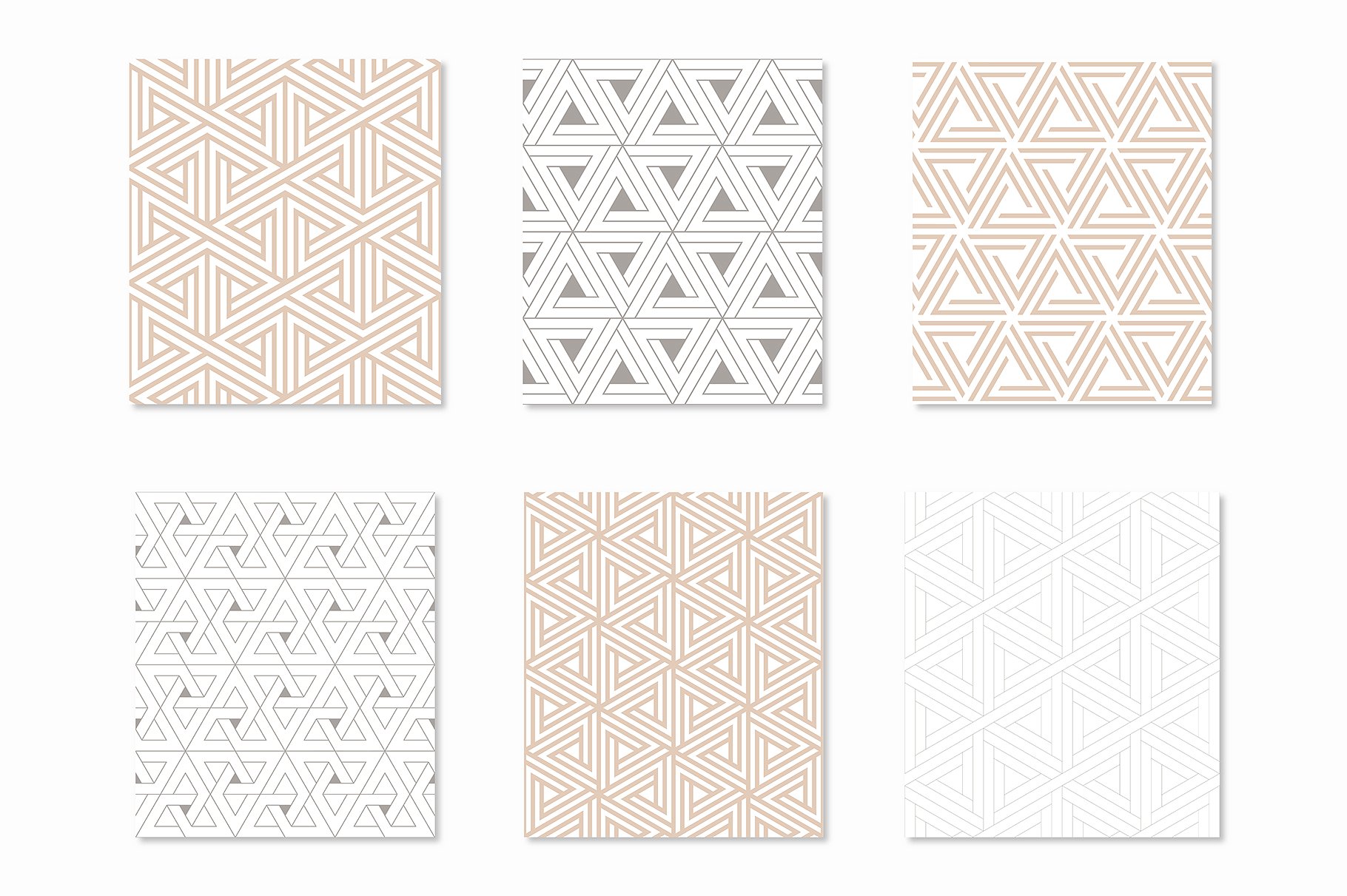三角无缝几何图案合集 Trigonal Seamless Patterns Set插图(2)