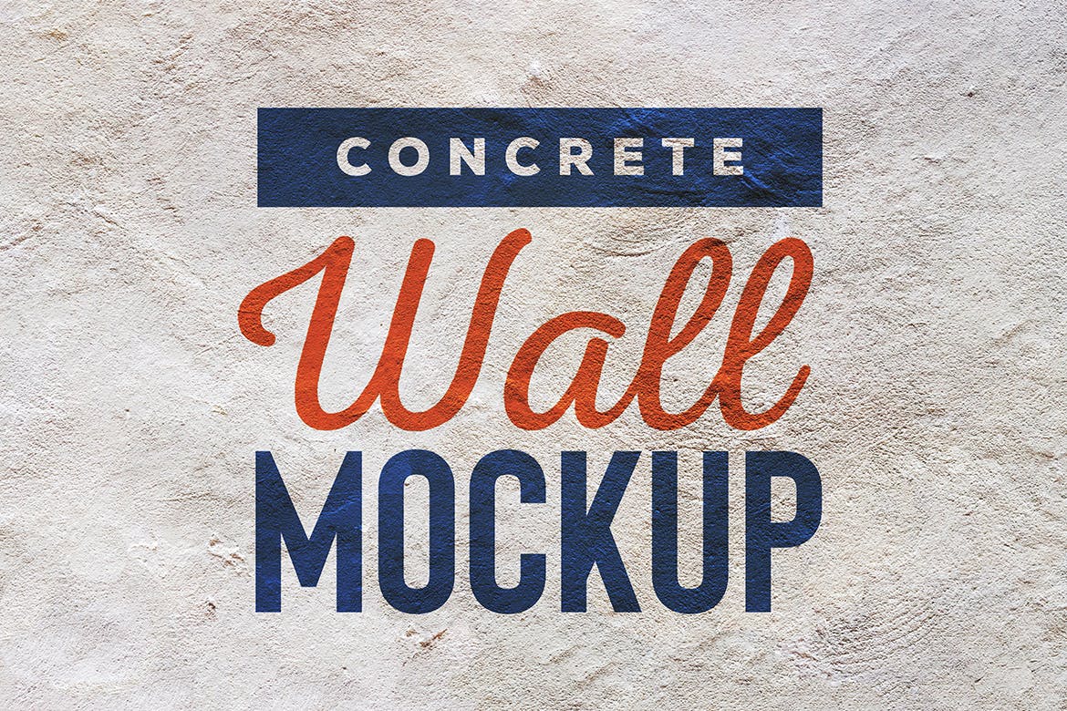 混凝土墙刷墙效果图样机模板 Concrete Wall Mockup插图