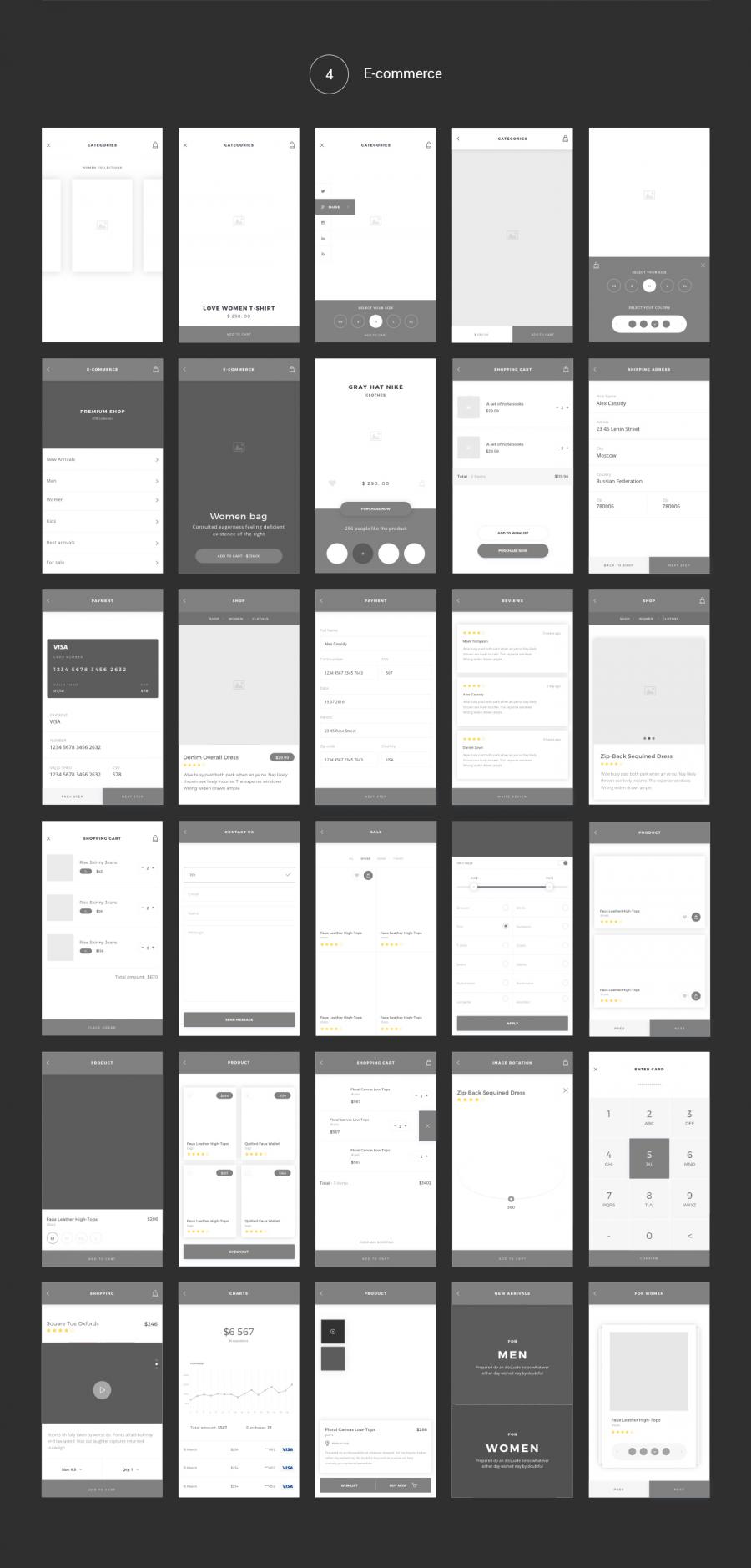 170 APP 界面模板 Knock Mobile UI Kit with Wireframe [PSD&SKETCH]插图(7)