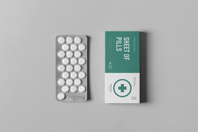 药物包装盒样机模板 Pills Box Mock-up插图(6)