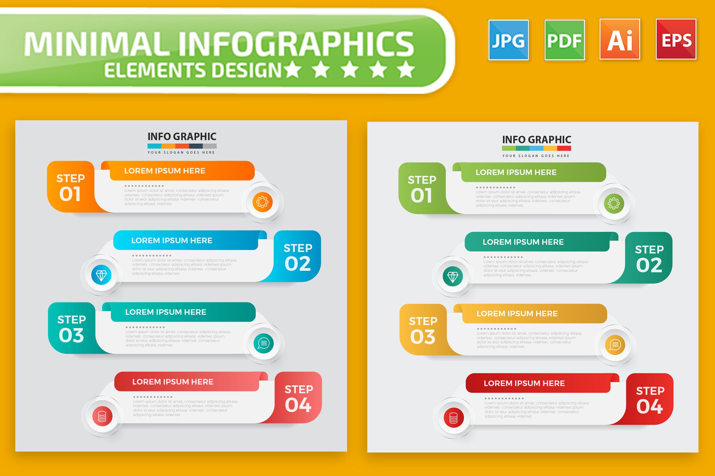 流程步骤信息图表设计矢量图形素材 Infographic Elements Design插图