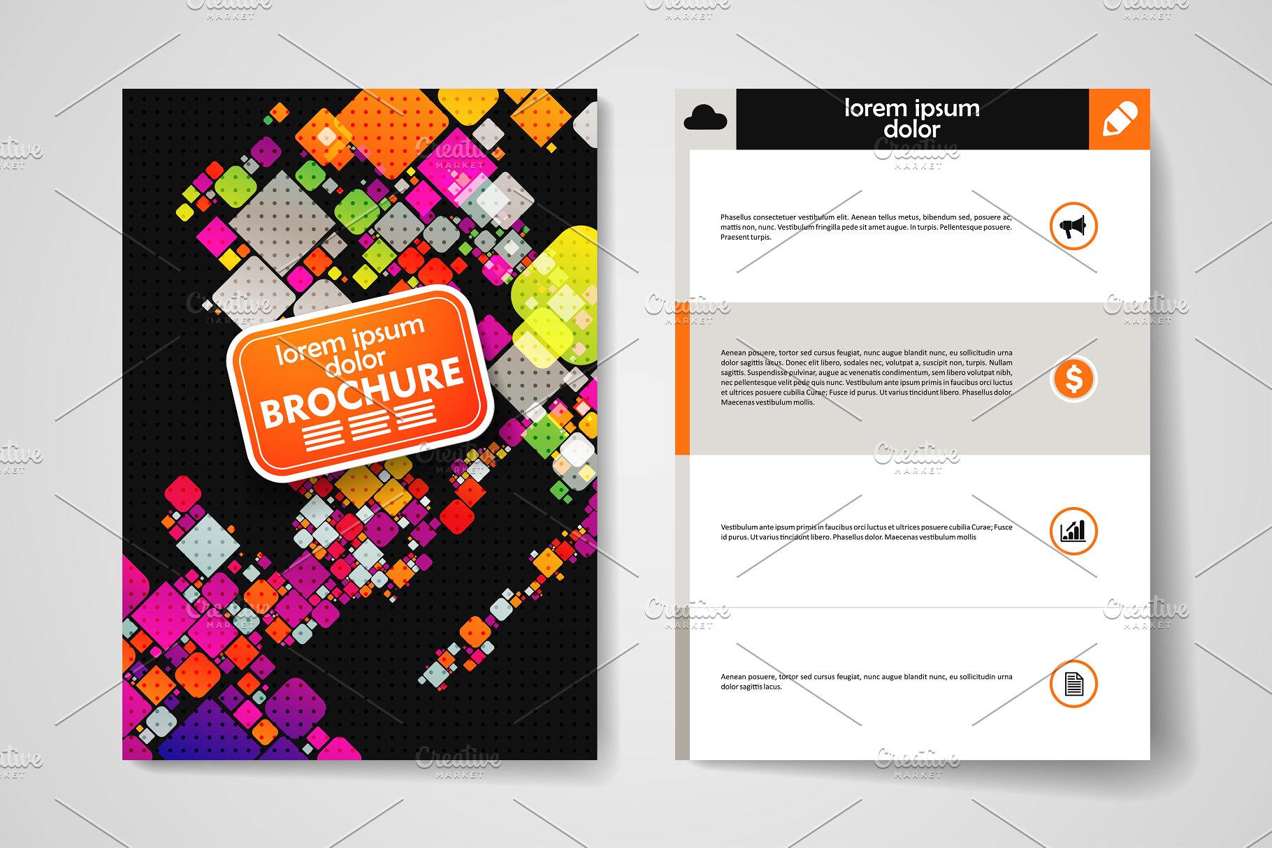 多彩抽象图形背景小册子模板 Abstract Brochures插图(2)