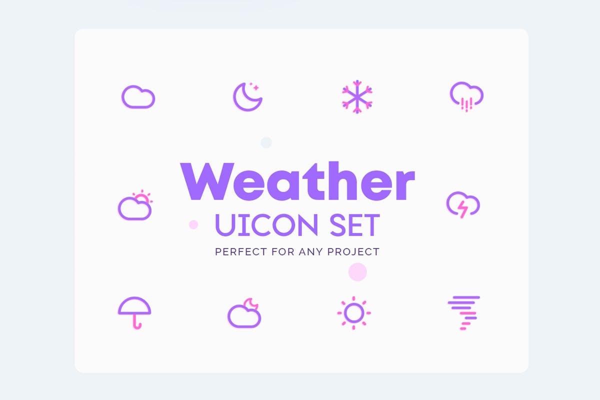 天气预报APP应用UI图标素材 UICON Weather Icons插图