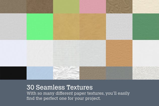 30款无缝单色纸张纹理 30 Seamless Paper Textures插图(1)