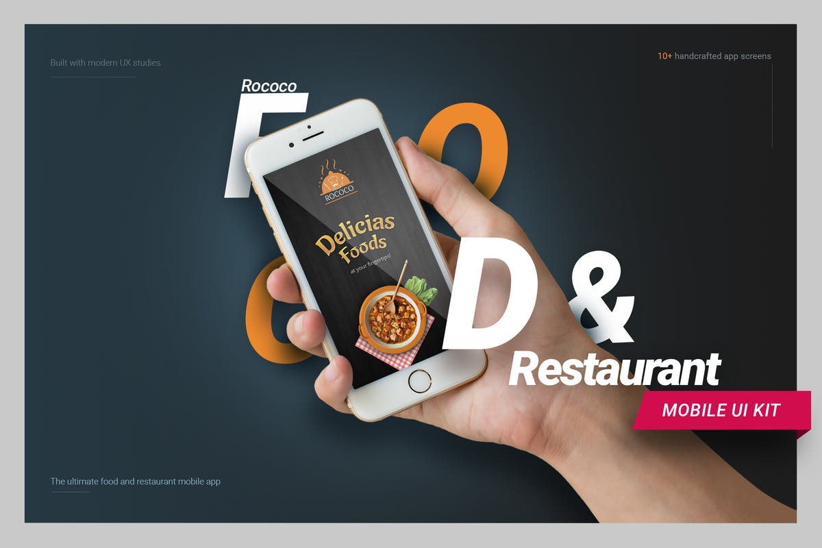 餐馆美食类APP应用UI套件 Restaurant and Food Mobile UI kit插图