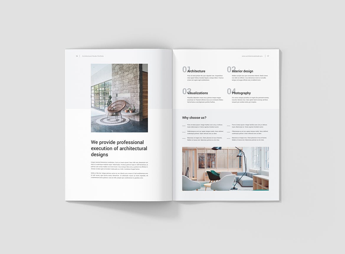 室内设计工作室作品展示画册设计模板 Architectural Studio Portfolio插图(9)