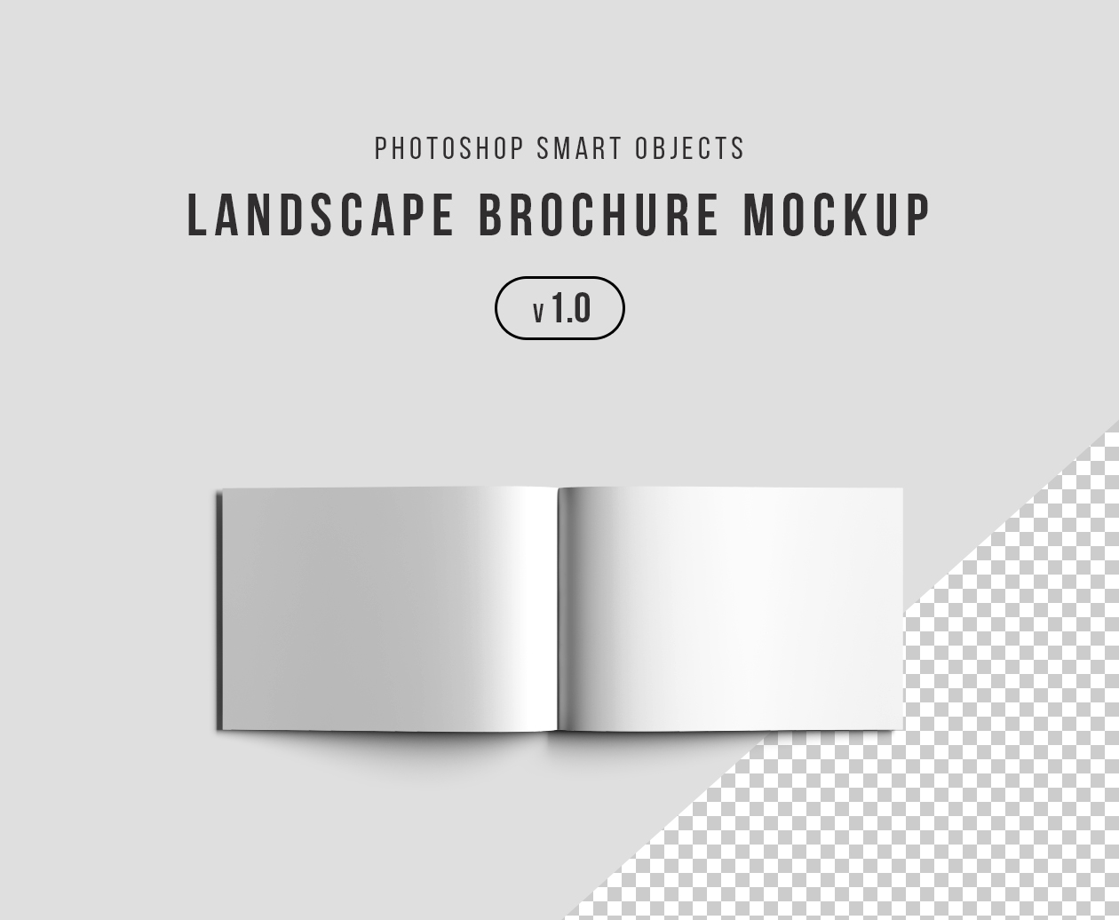 品牌宣传画册内页排版设计PSD样机 Landscape Brochure Mockup PSD插图