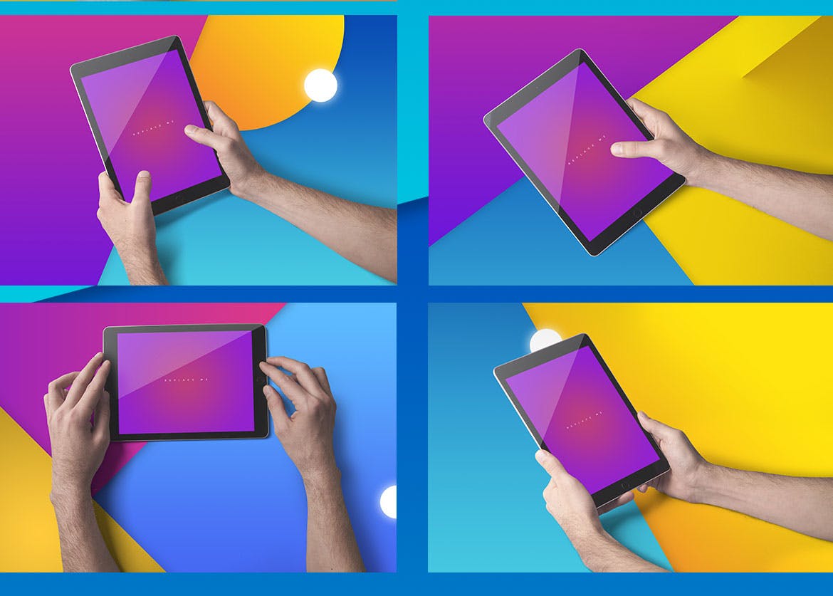 iPad平板电脑APP&Web设计效果图预览样机 iPad Tablet UI Mockups – Vivid Backgrounds Vol.2插图(10)