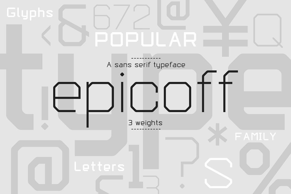 现代的、功能性的无衬线字体 Epicoff Typeface插图