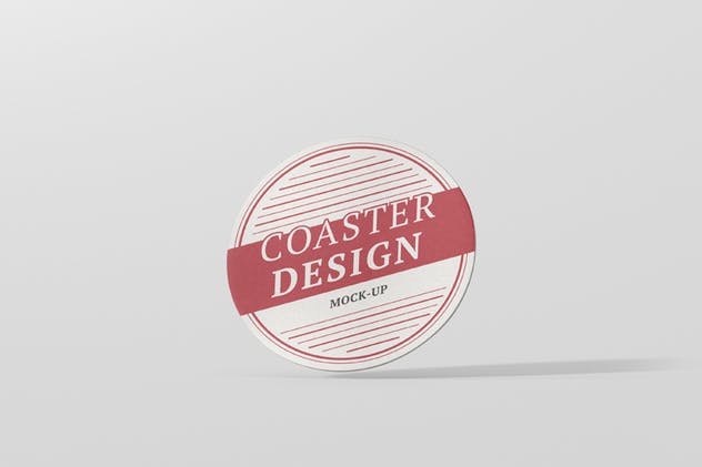 逼真的圆形咖啡杯垫样机 Round Coaster Mock-Up插图(3)