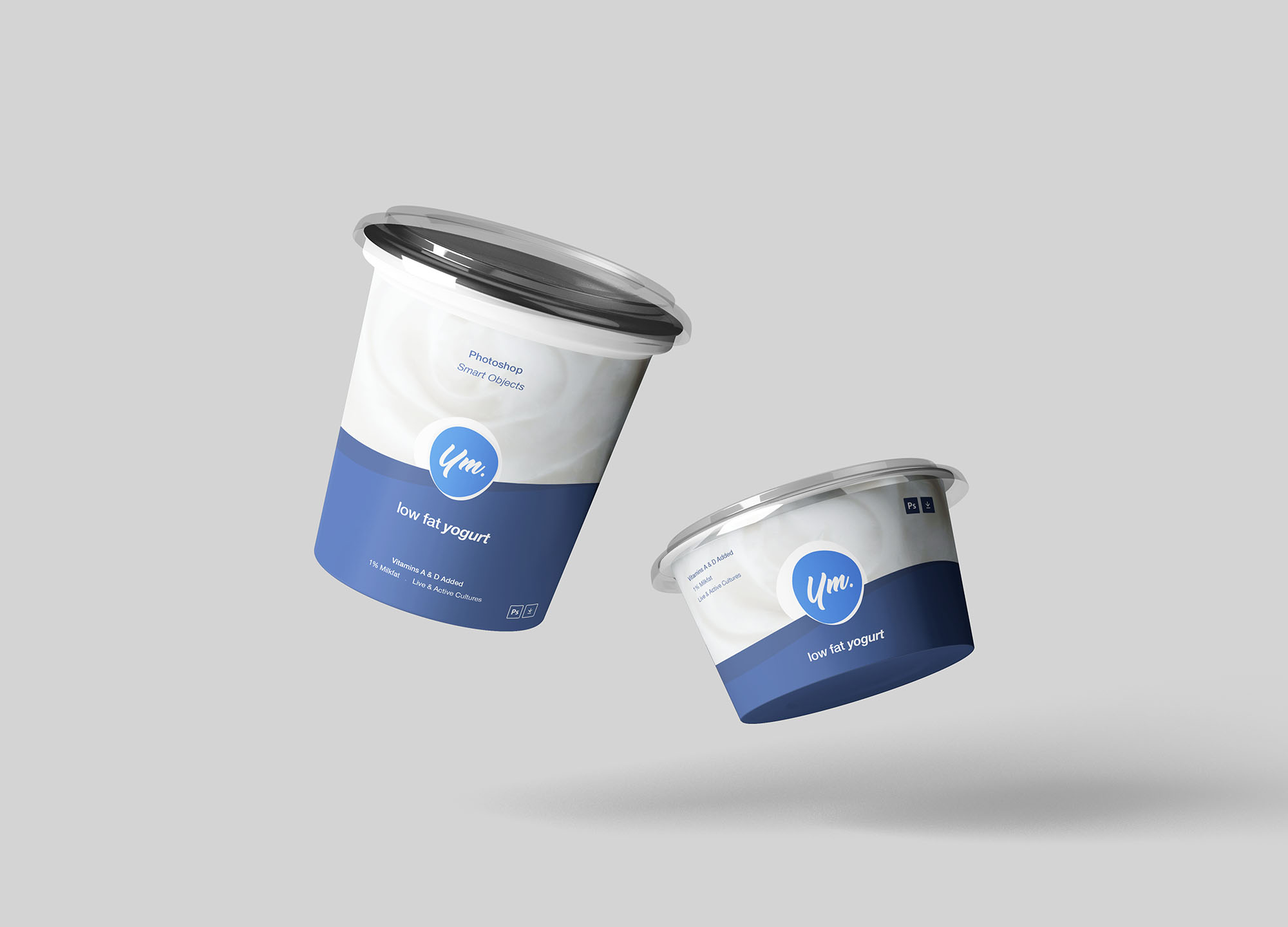酸奶杯设计效果图样机模板 Yogurt Package Mockup插图(8)