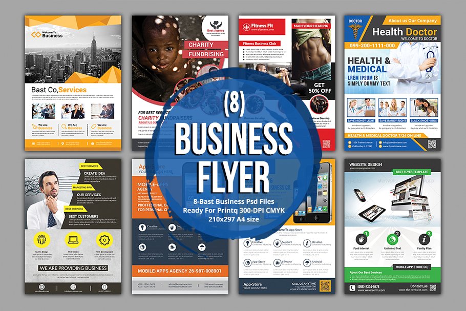 企业商业宣传传单模板合集 Corporate Business 8 Flyer Bundle插图